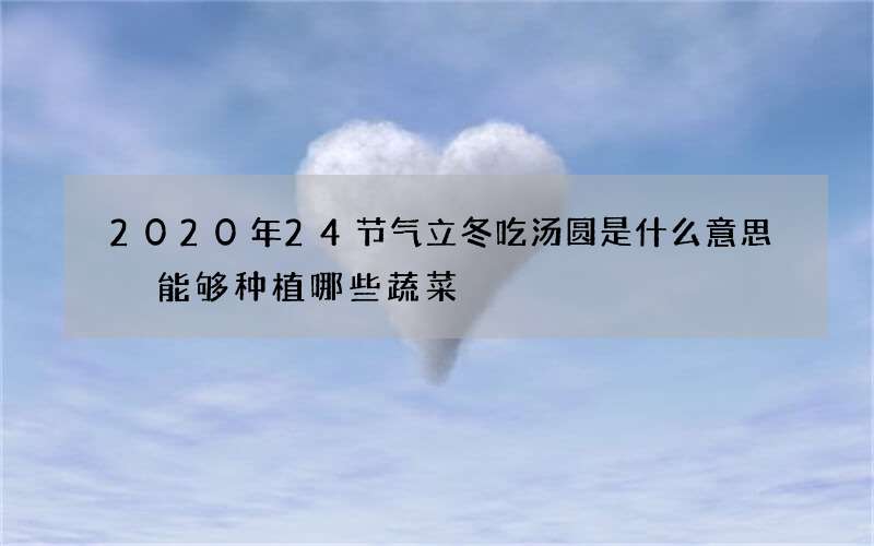 2020年24节气立冬吃汤圆是什么意思 能够种植哪些蔬菜